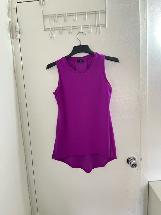 The Limited Tops - The Limited Fuchsia/Purple High-Low Sleeveless Tank